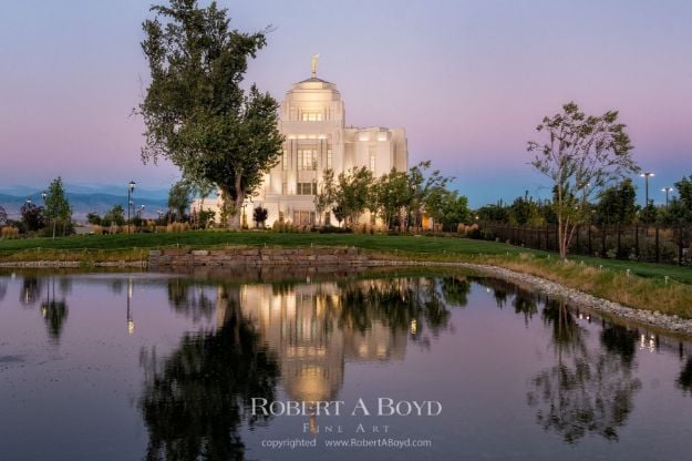 Meridian Idaho Temple Dusk