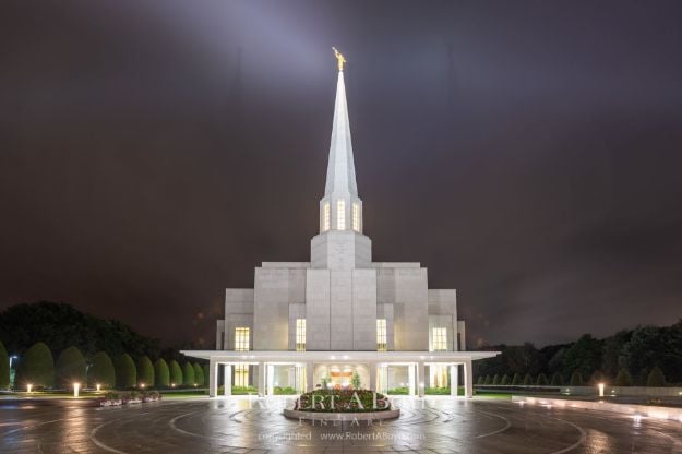 Picture of Preston Temple Night Reflection