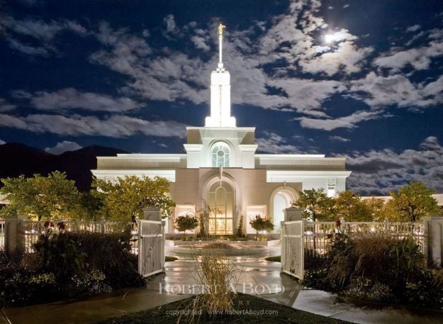 Picture of Mt Timpanogos Temple By Moonlight