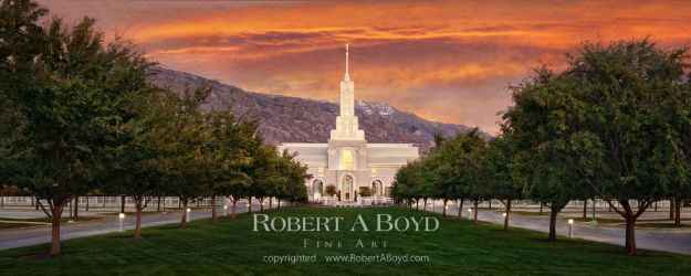 Picture of Mt Timpanogos Temple Sunrise Panoramic