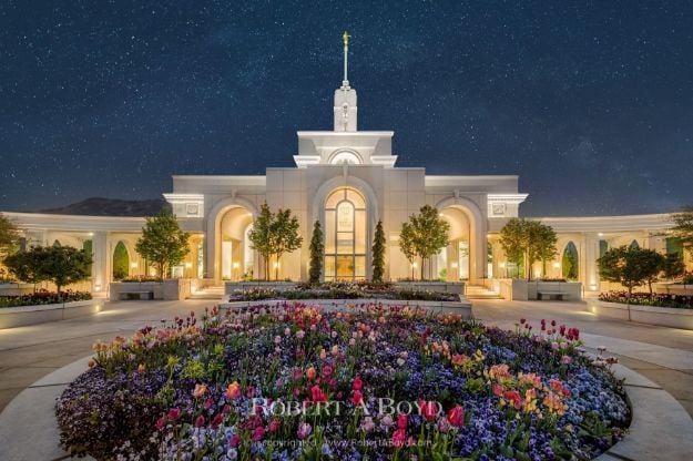 Picture of Mt Timpanogos Temple Starry Sky