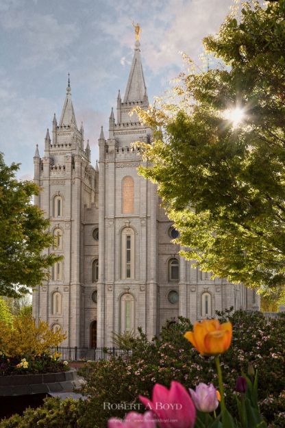 Picture of Salt Lake Temple Springtime in Zion