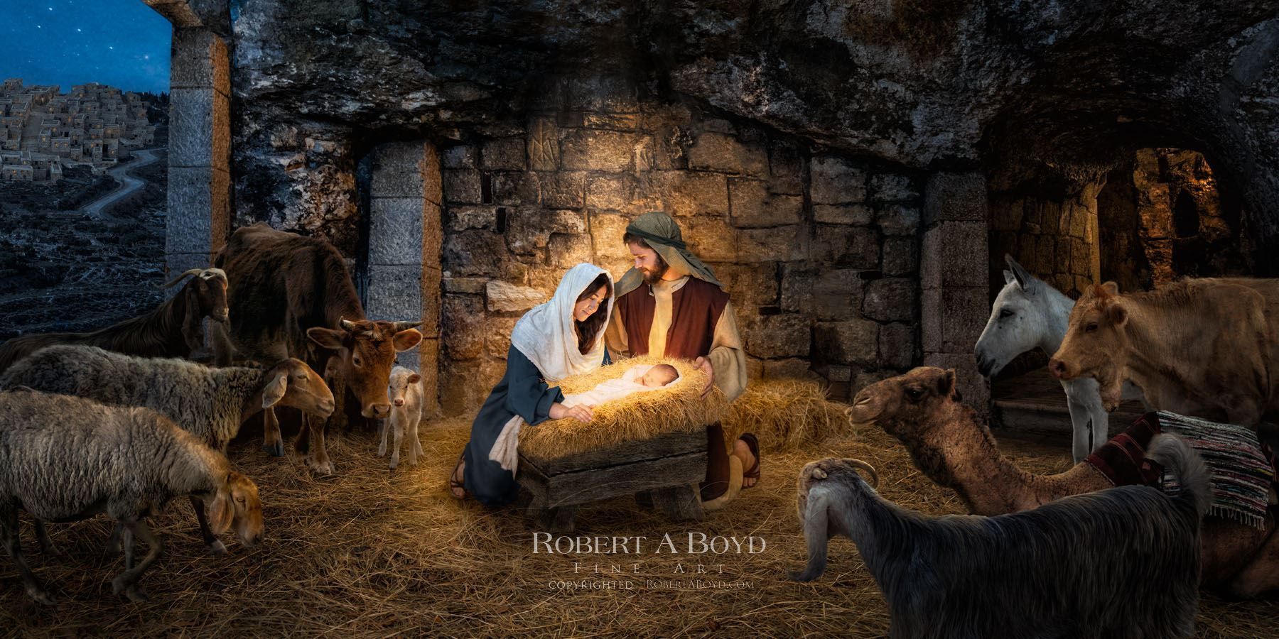 Bethlehem Nativity (panoramic). Robert A. Boyd Fine Art and LDS Temples