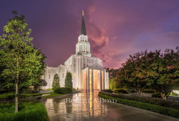 Picture of Houston Temple Summer Sunset