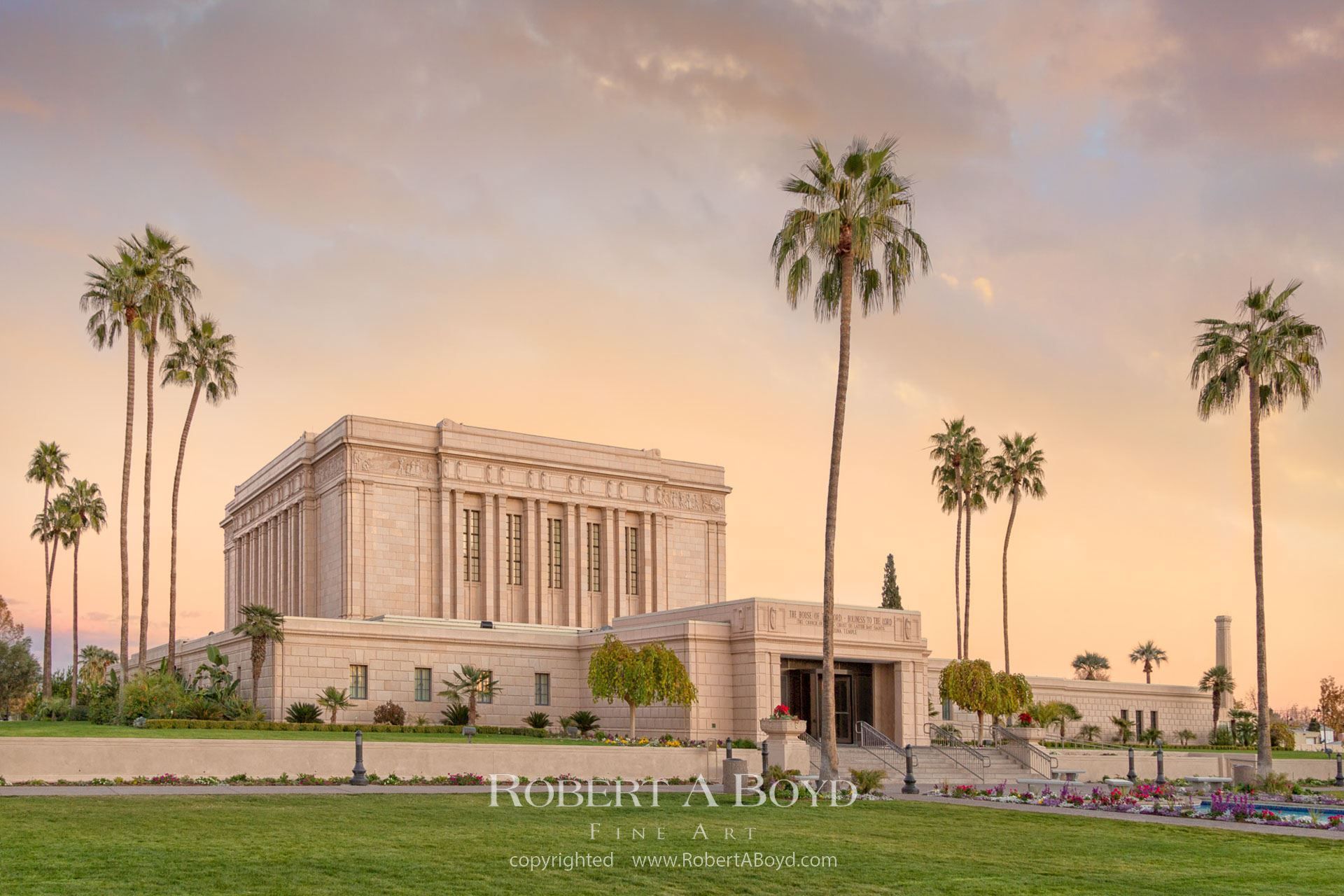 Mesa Arizona Temple Sunset. Robert A. Boyd Fine Art and LDS Temples