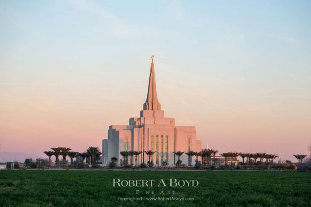 Gilbert Arizona Temple Sunset Field