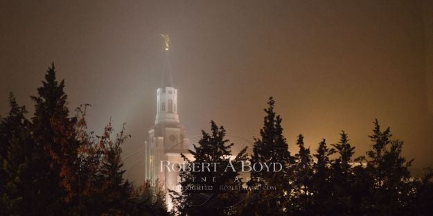 Picture of Boston Temple Fog