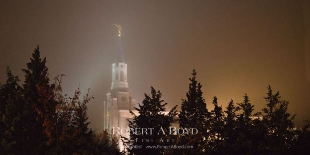 Picture of Boston Temple Fog