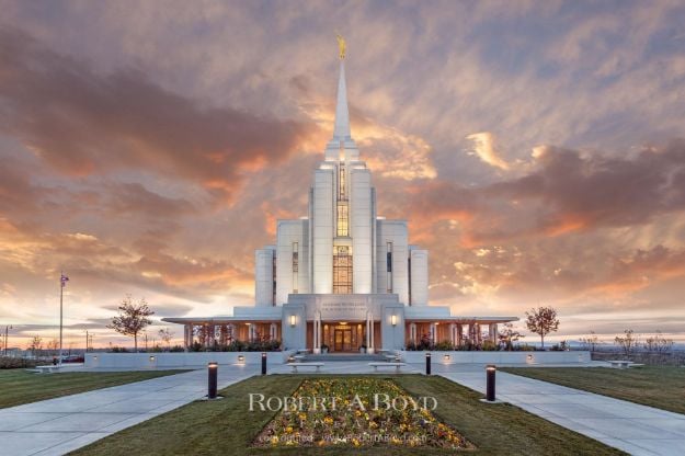 Picture of Rexburg Temple Autumn Sunset