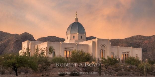 Picture of Tucson Temple Sunset Panoramic
