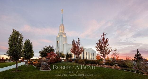 Picture of Twin Falls Temple Autumn Panoramic