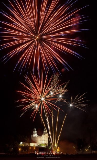 Picture of Manti Temple Fireworks