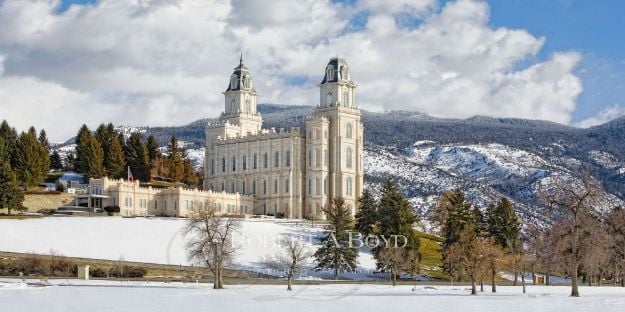 Picture of Manti Temple Snow Panoramic