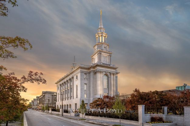 Picture of Philadelphia Temple Red Trees