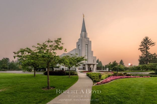 Picture of Vancouver Temple Sunset Glow