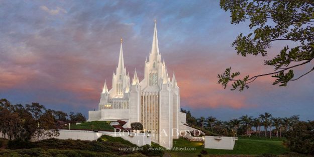 Picture of San Diego Temple Eventide (panoramic)