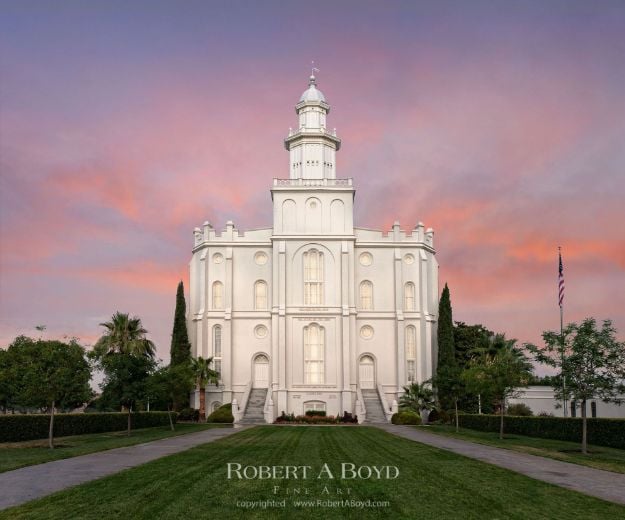 Picture of St George Temple Sunset