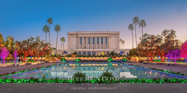 Picture of Mesa Temple Lights at Dusk