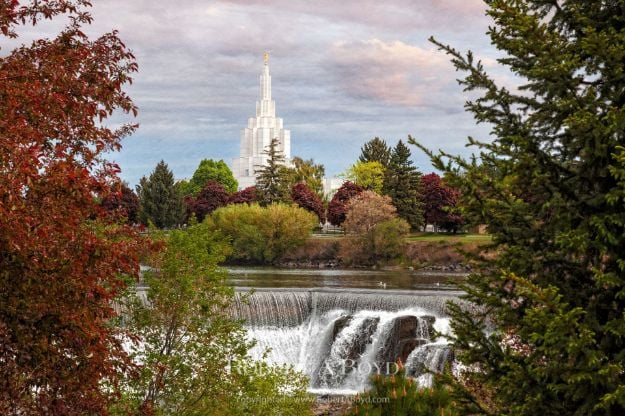 Picture of Idaho Falls Temple Waterfall