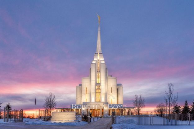 Picture of Rexburg Temple Winter Sunset
