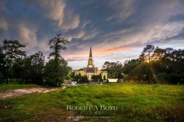 Picture of Houston Temple Summer Storm