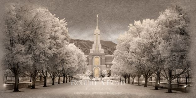 Picture of Mt Timpanogos Temple - Time and All Eternity (gray series)