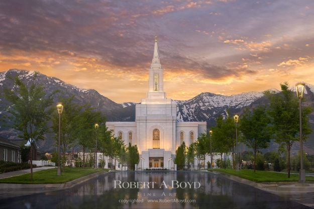 Orem Utah Temple Sunrise