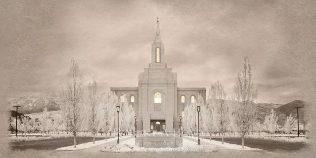 Orem Temple in Infrared and light tones