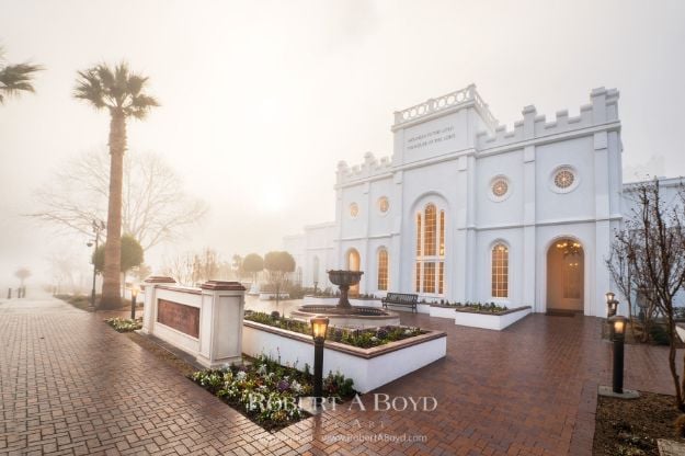 St George Temple Morning Fog