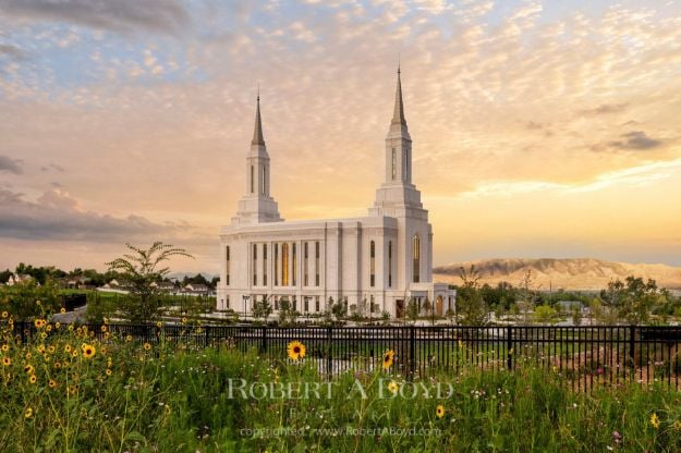 Lindon Temple at sunset